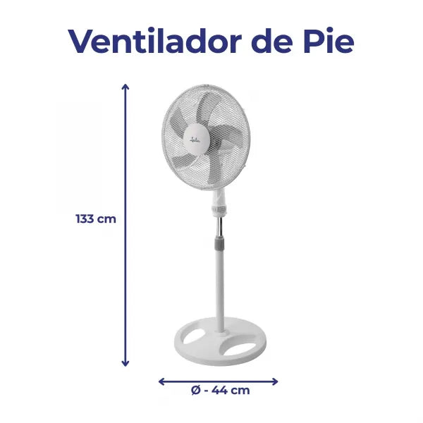 Ventilador de Pie 5 Aspas Blanco 50W