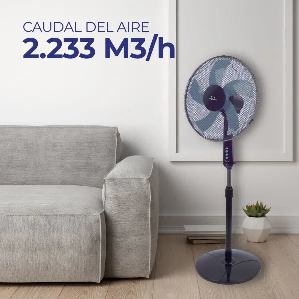 Ventilador de Pie 5 Aspas Negro 50W