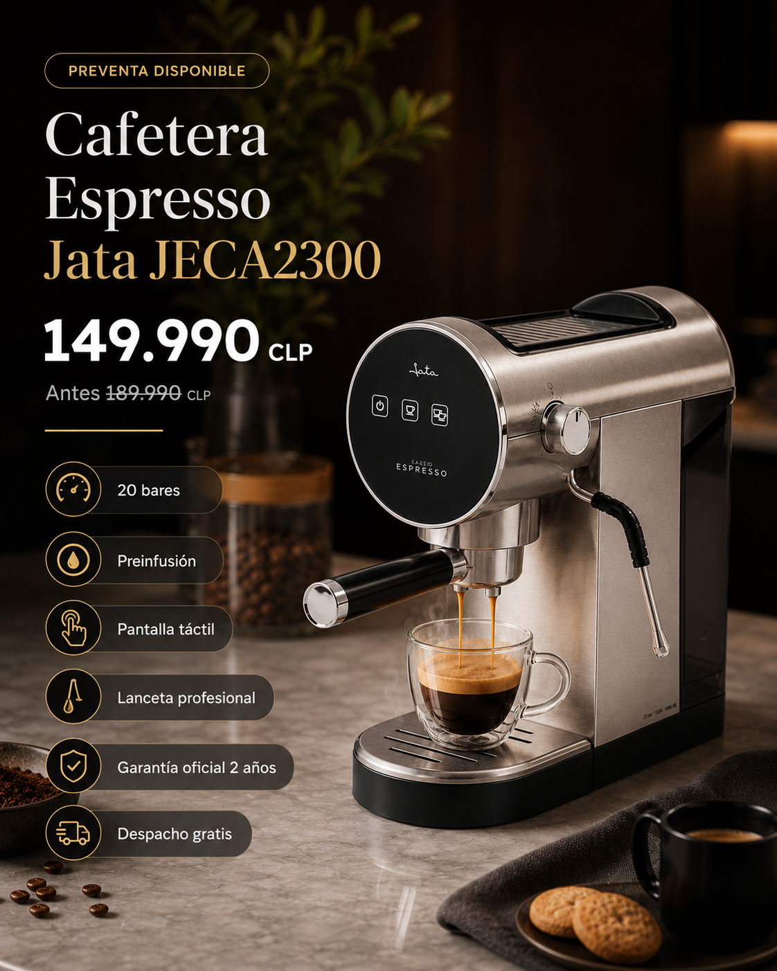 Cafetera Espresso Jata JECA2300