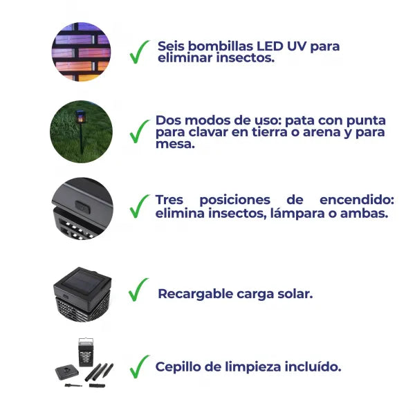 Antorcha Eléctrica Exterior 2 en 1 Elimina Insectos Jata