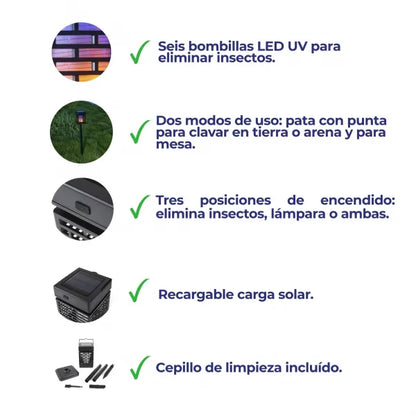 Antorcha Eléctrica Exterior 2 en 1 Elimina Insectos Jata - Total home Chile