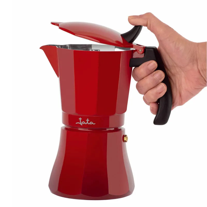 Cafetera Italiana Inducción Roja Jata Vulcano HCAF2006 (6 Tazas)