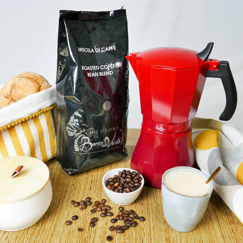Cafetera Italiana Inducción Roja Jata Vulcano HCAF2006 (6 Tazas)