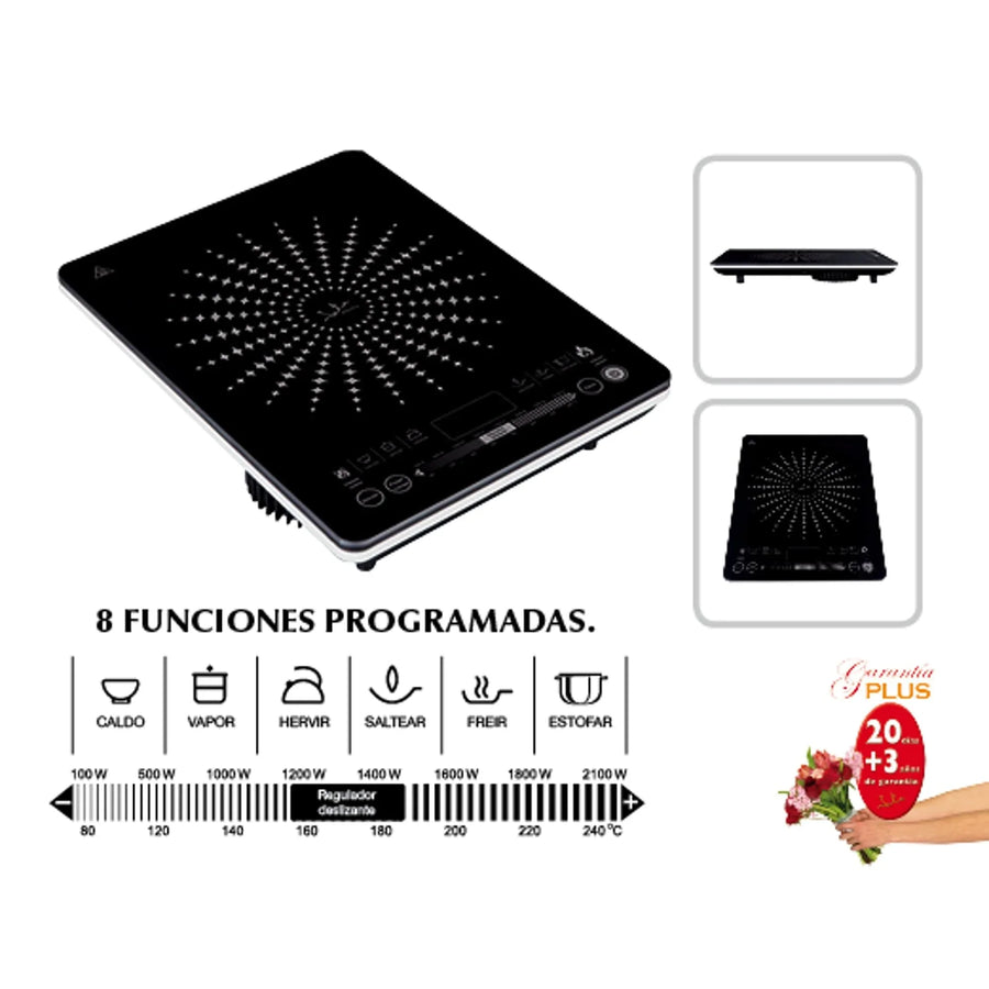 Cocina Eléctrica de Inducción Jata con 2 Sartenes Antiadherentes | Pack Completo