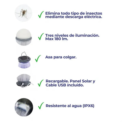 Eliminador de Insectos y Lámpara Portátil 2 en 1 ideal OUTDOOR - Total home Chile