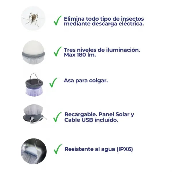 Eliminador de Insectos y Lámpara Portátil 2 en 1 ideal OUTDOOR