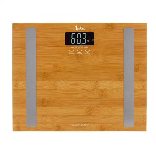 Elegante Analizador Fitness Con Superficie De Bambú Natural Color beige