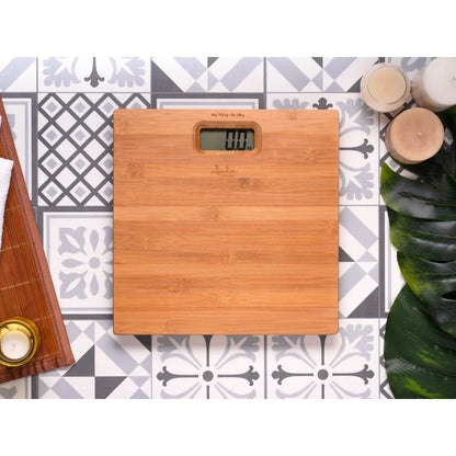 Elegante Pesa De Baño Fabricada En Bambú Natural. Marca Jata Color Beige - Total home Chile