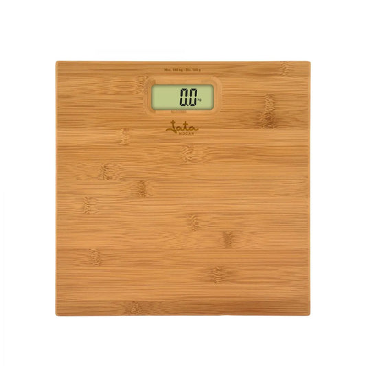 Elegante Pesa De Baño Fabricada En Bambú Natural. Marca Jata Color Beige