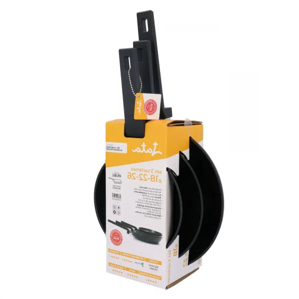 Set de 3 Sartenes Aluminio Forjado