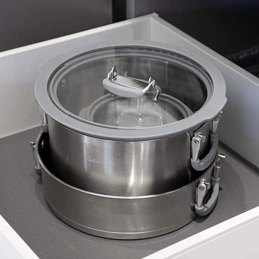 Batería de Cocina de Acero Inoxidable Apilable HBAT2552 - 6 Piezas marca Jata