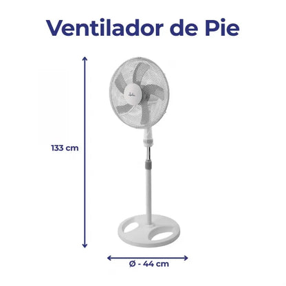 Ventilador de Pie 5 Aspas Blanco 50W - Total home Chile