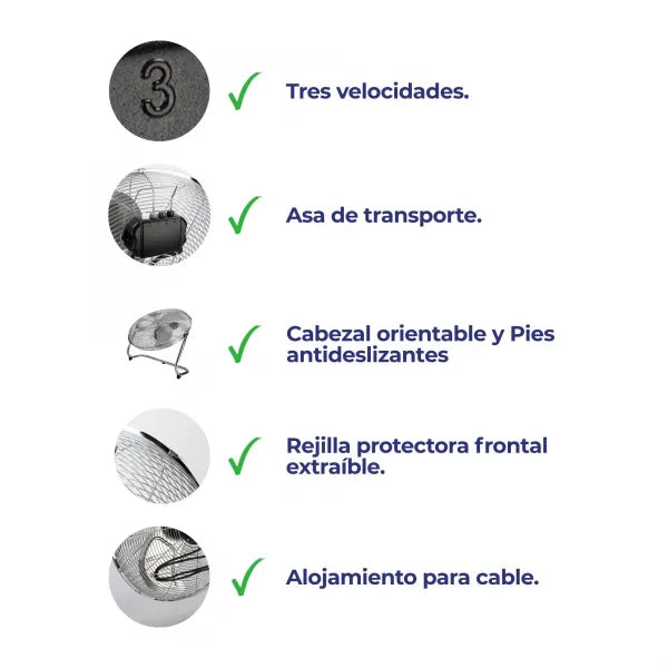 Ventilador de Suelo Industrial Jata 120W
